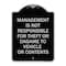 Signmission Management Is Not Responsible for Theft or Damage to Vehicles or Contents Alum, 24" H, BS-1824-23878 A-DES-BS-1824-23878 - alternate 1